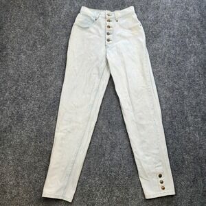 Vintage Lawman‎ Jeans Womens 7 Light Wash High Rise Tapered Button Fly 90s Denim